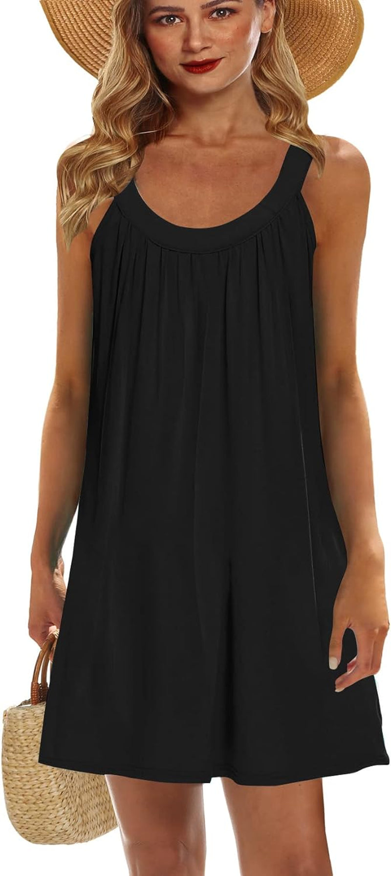 Women'S Bathing Suit Cover up Sleeveless Halter Floral Beach Swimsuit Coverup Dress